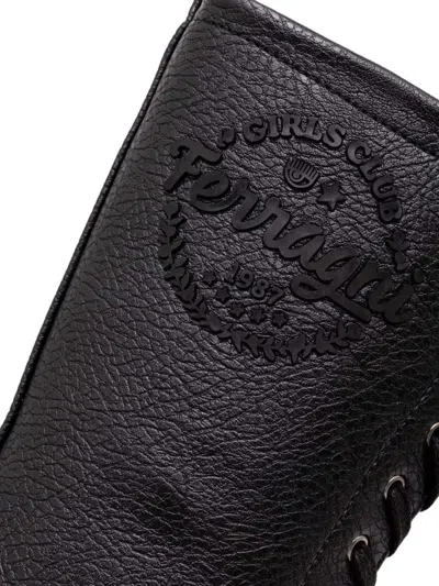 Chiara Ferragni Logo-rubberised Ankle Boots In Black