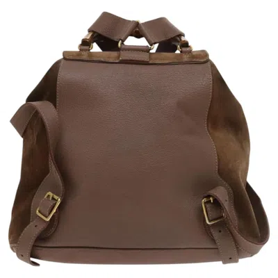 Pre-owned Gucci Bamboo Brown Suede Backpack Bag ()
