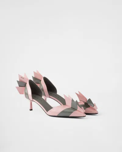 Prada Patent Leather Pumps In Orchid/steel In Pink