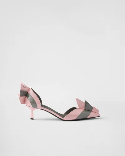 Prada Patent Leather Pumps In Orchid/steel In Pink