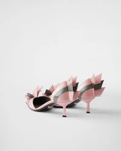 Prada Patent Leather Pumps In Orchid/steel In Pink