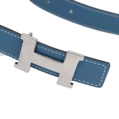 Pre-owned Hermes Hermès Constance Blue Leather Belt  ()