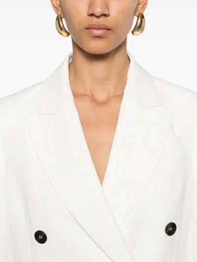 Brunello Cucinelli Double-breasted Tailored Jacket Featuring Back Vent In Multi