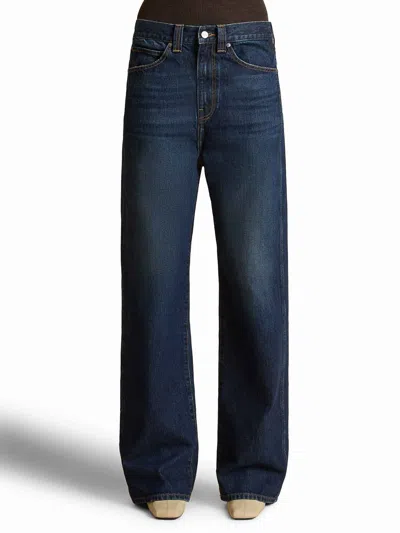Khaite Winslow Mid Rise Denim Baggy Jeans In Blue