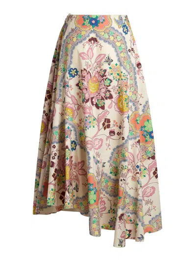 Etro Midi Skirt In Neutral