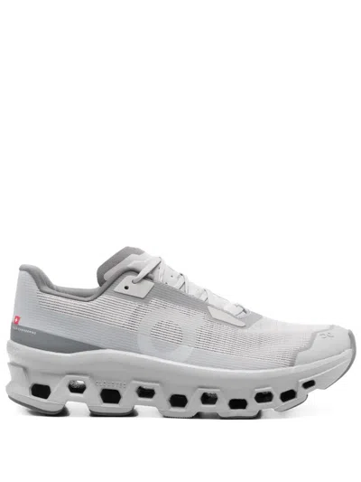 On Cloudmster Void Panelled Mesh-knit Sneakers In Gray