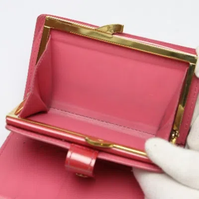 Pre-owned Louis Vuitton Framboise Vernis Wallet (bi-fold) ()