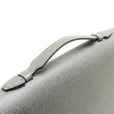 Pre-owned Louis Vuitton Glacier Gray Taiga Leather Long Wallet (bi-fold) () In Glacier, Gray