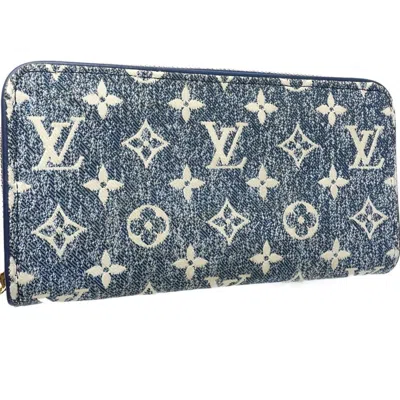 Pre-owned Louis Vuitton Monogram Blue Canvas Long Wallet (bi-fold) ()