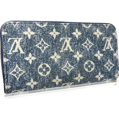 Pre-owned Louis Vuitton Monogram Blue Canvas Long Wallet (bi-fold) ()