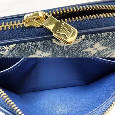 Pre-owned Louis Vuitton Monogram Blue Canvas Long Wallet (bi-fold) ()