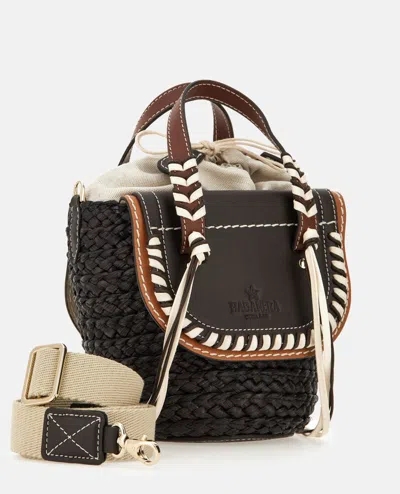 Cuba Lab Black Leather Habanera Satchels Bag In Black