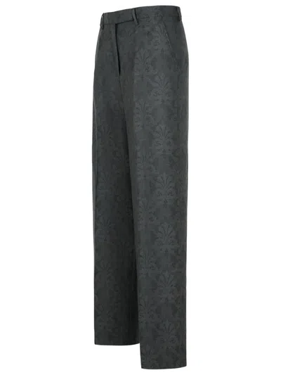 Etro Grey Wool Trousers In Grey