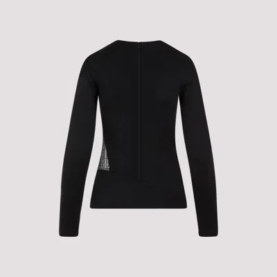 Givenchy Draped Top In Jersey And 4g Lace In Black