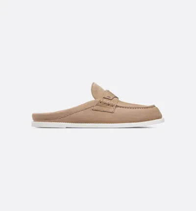 Dior Christian  Boy Logo Debossed Slip-on Sandals In Brown