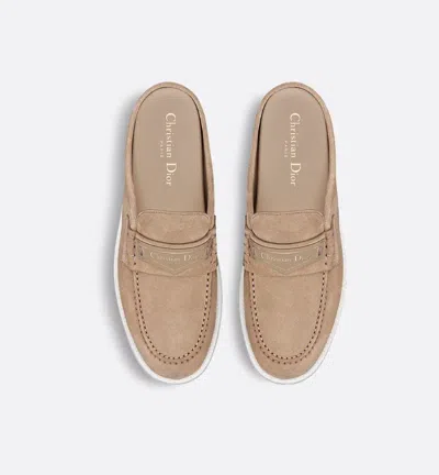Dior Christian  Boy Logo Debossed Slip-on Sandals In Brown