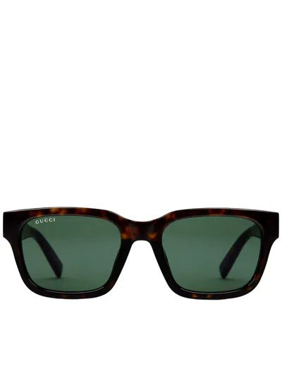 Gucci Tortoiseshell Sunglasses In Green