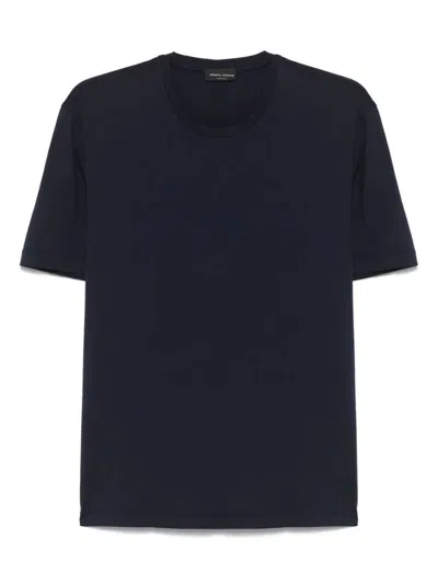 Roberto Collina Crew Neck Cotton T-shirt Clothing In Blue
