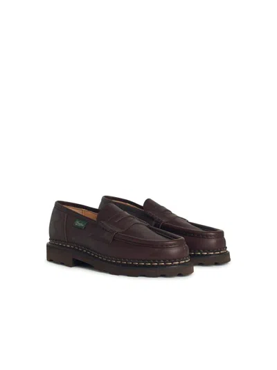 Paraboot Leather Reims Penny Loafers In Brown