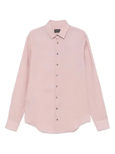 Giorgio Armani Regular-fit Shirt In Cotton Twill In Multicolor