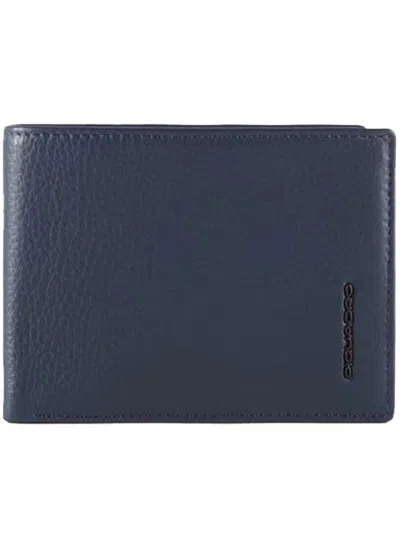 Piquadro Logo-lettering Wallet In Blue