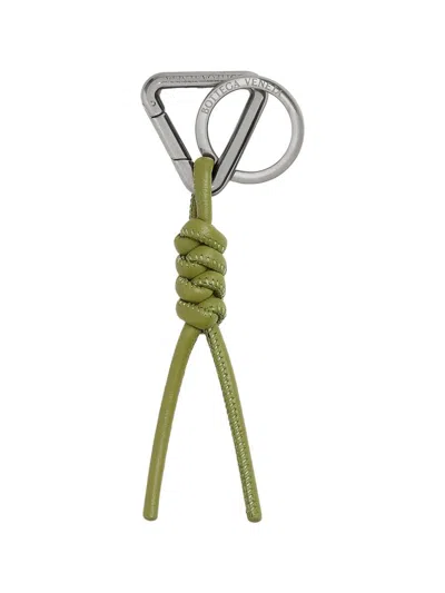 Bottega Veneta Triangle Key Ring With Hook Accessories In Green