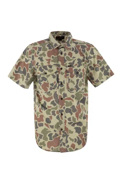 Filson Twin Lakes - Shirt With Camouflage Patch Pockets In Military Green