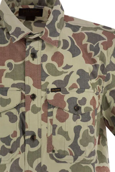 Filson Twin Lakes - Shirt With Camouflage Patch Pockets In Military Green