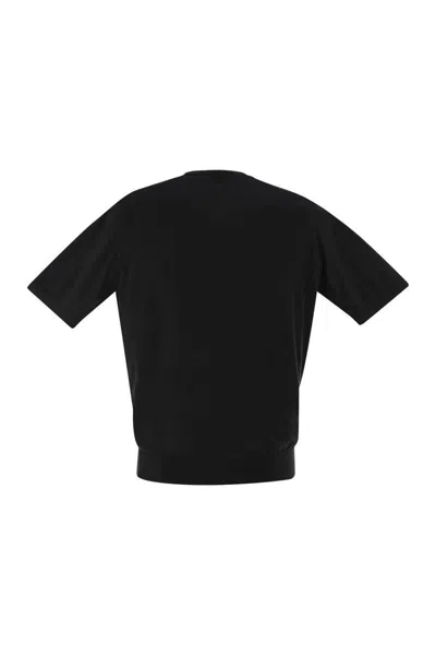 John Smedley Kempton - Cotton Crew-neck Sweater In Black