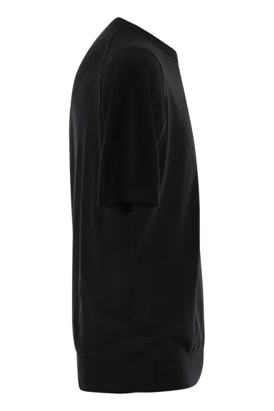 John Smedley Kempton - Cotton Crew-neck Sweater In Black