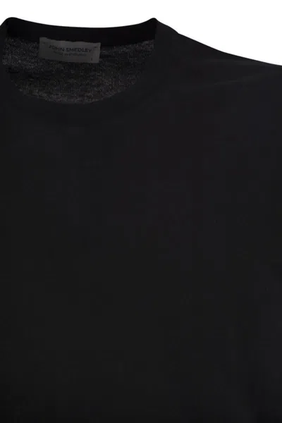 John Smedley Kempton - Cotton Crew-neck Sweater In Black