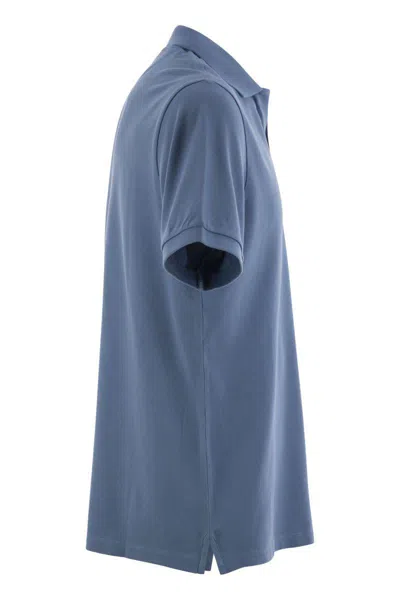 Shop Mc2 Saint Barth Charles - Piqué Polo Shirt In Blue