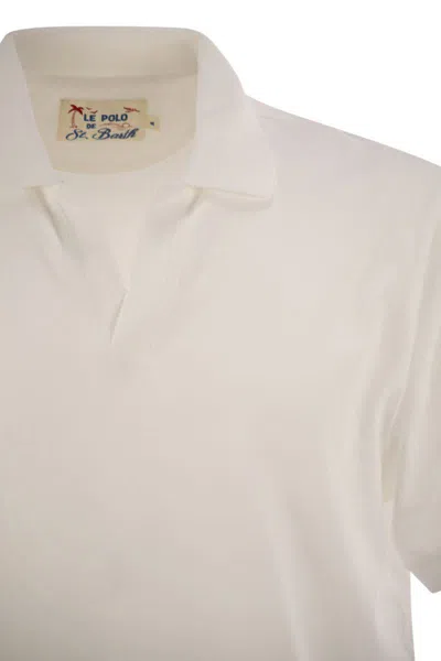 Mc2 Saint Barth Jeremy Cotton Terry Polo Shirt In White