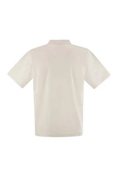 Mc2 Saint Barth Fraser Linen Polo Shirt In White