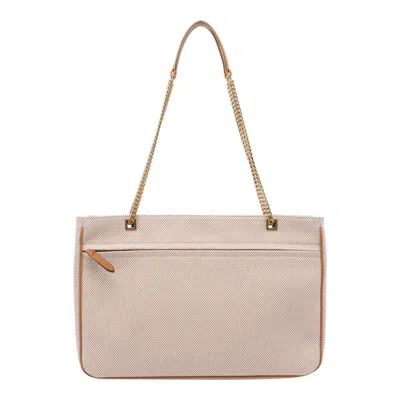 Valentino Garavani Garavani Viva Superstar Medium Canvas Shopping Bag Woman Natural/spice Uni In Brown