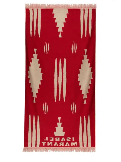 Isabel Marant Geometric Patterned Beach Towel In Powder