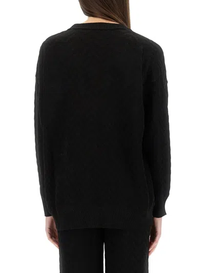 Shop Missoni Chevron Pattern Cardigan In Black