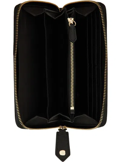 Vivienne Westwood Classic Zip Round Wallet Faux Leather Black One Size Women In Black