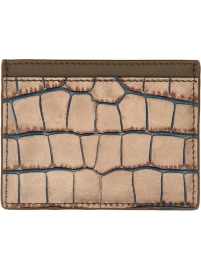 Vivienne Westwood Orb Plaque Embossed Card Holder In Military Green