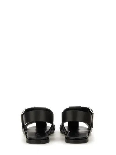 Aeyde Strappy Open Toe Flat Sole Sandals In Black