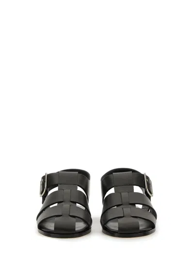 Aeyde Strappy Open Toe Flat Sole Sandals In Black