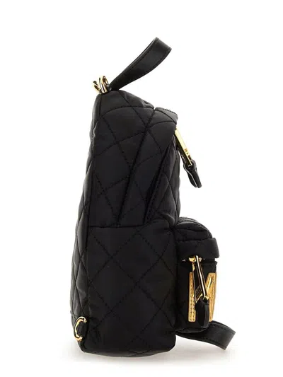 Moschino Mini Quilted Backpack In Black