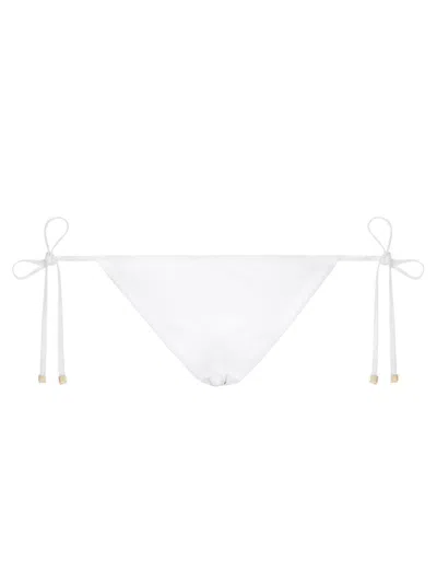 Dolce & Gabbana Logo-plaque Side-tie Bikini Bottom In White