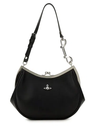Vivienne Westwood Charm Frame Shoulder Bag In Black
