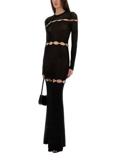 Isabel Marant Elmire Embellished Cutout Knitted Maxi Dress In Black