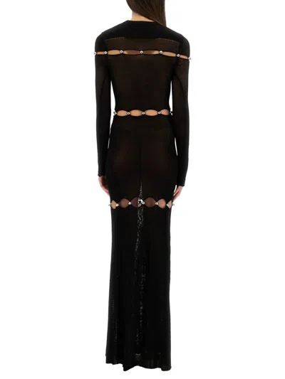 Isabel Marant Elmire Embellished Cutout Knitted Maxi Dress In Black