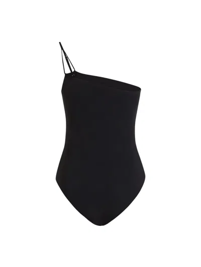 Dolce & Gabbana One-piece One-shoulder Swimsuit In Black