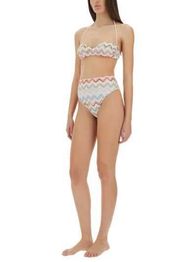 Missoni Nylon Stretch Zig Zag Lamé Bikini In Multicolour