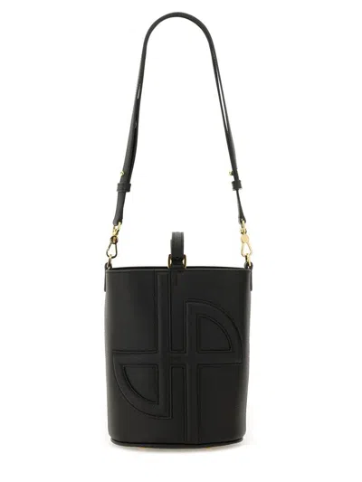 Patou Small Embossed Jp Bucket Bag In Black