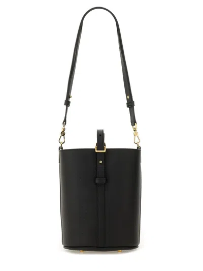 Patou Small Embossed Jp Bucket Bag In Black